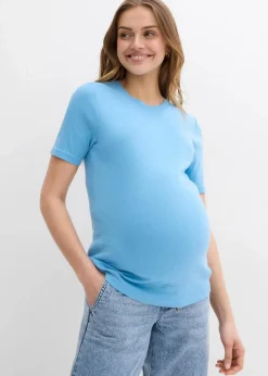 Gerippte Umstandsshirts aus reiner Bio-Baumwolle (2er Pack)