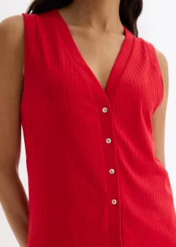 Gerippte Weste in Strickoptik