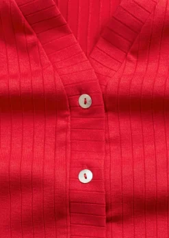 Gerippte Weste in Strickoptik