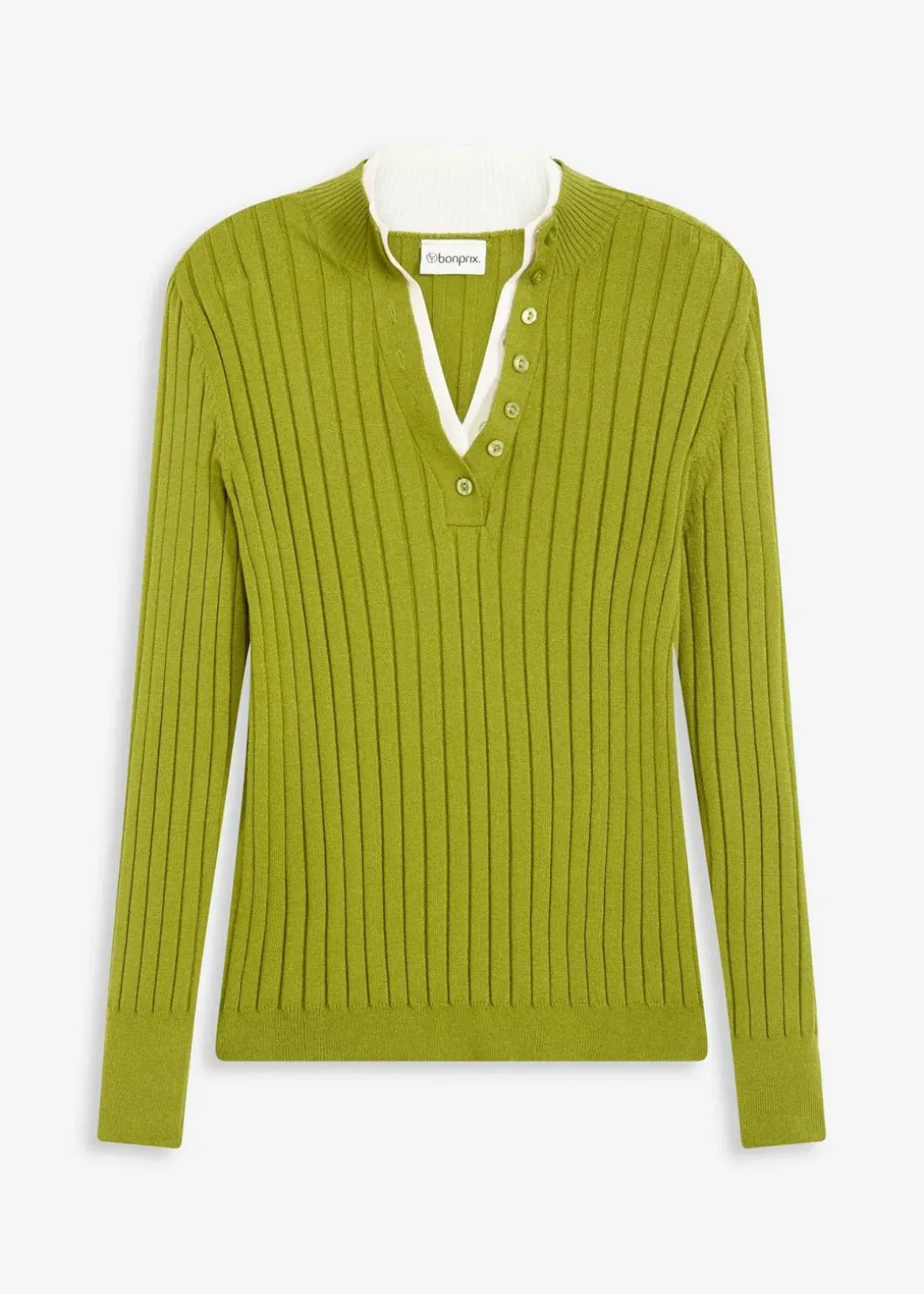 Gerippter Feinstrickpullover mit Viskose in 2 in 1 Optik