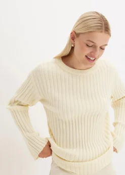 Gerippter Oversize-Pullover