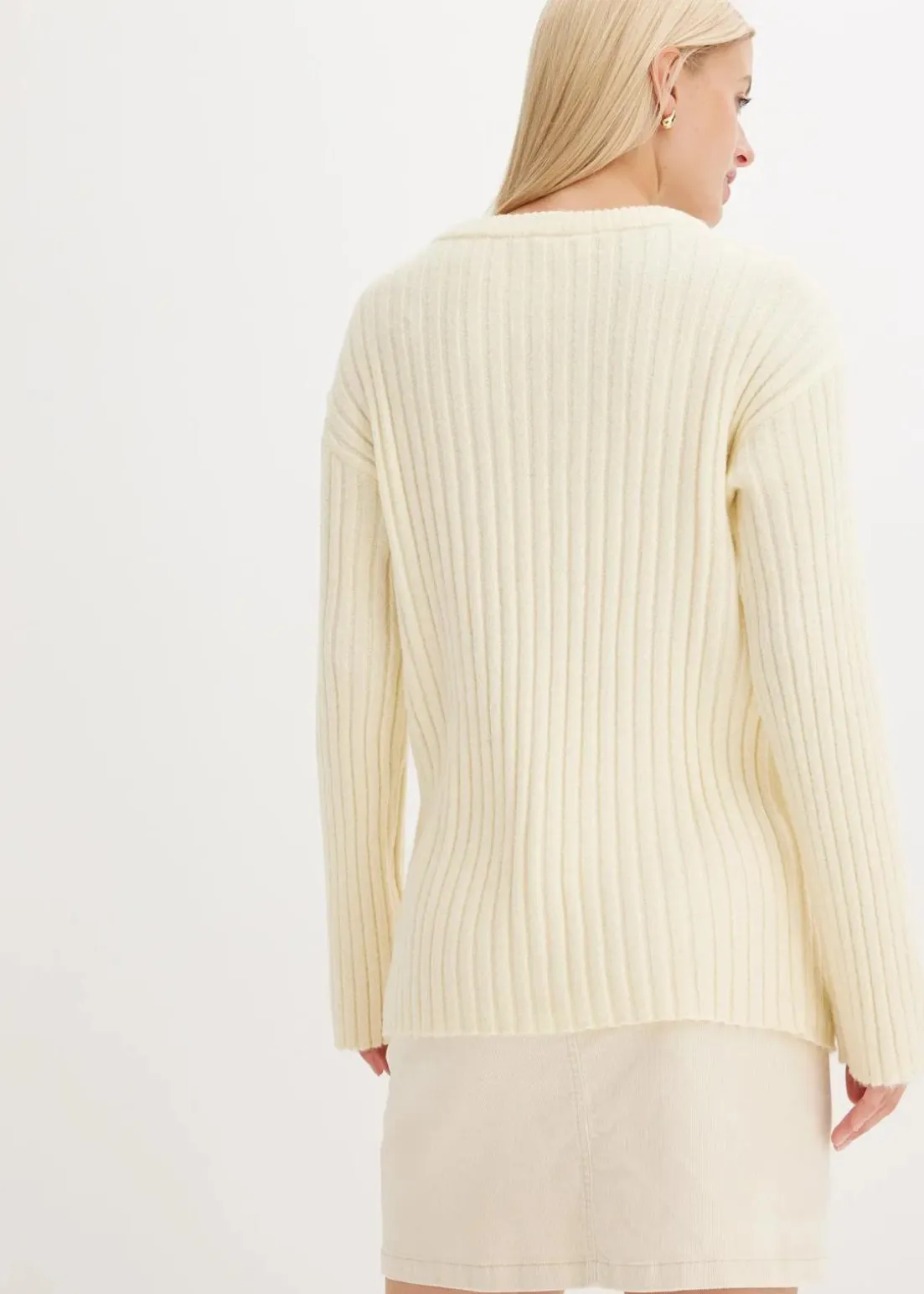 Gerippter Oversize-Pullover