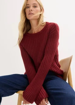 Gerippter Oversize-Pullover