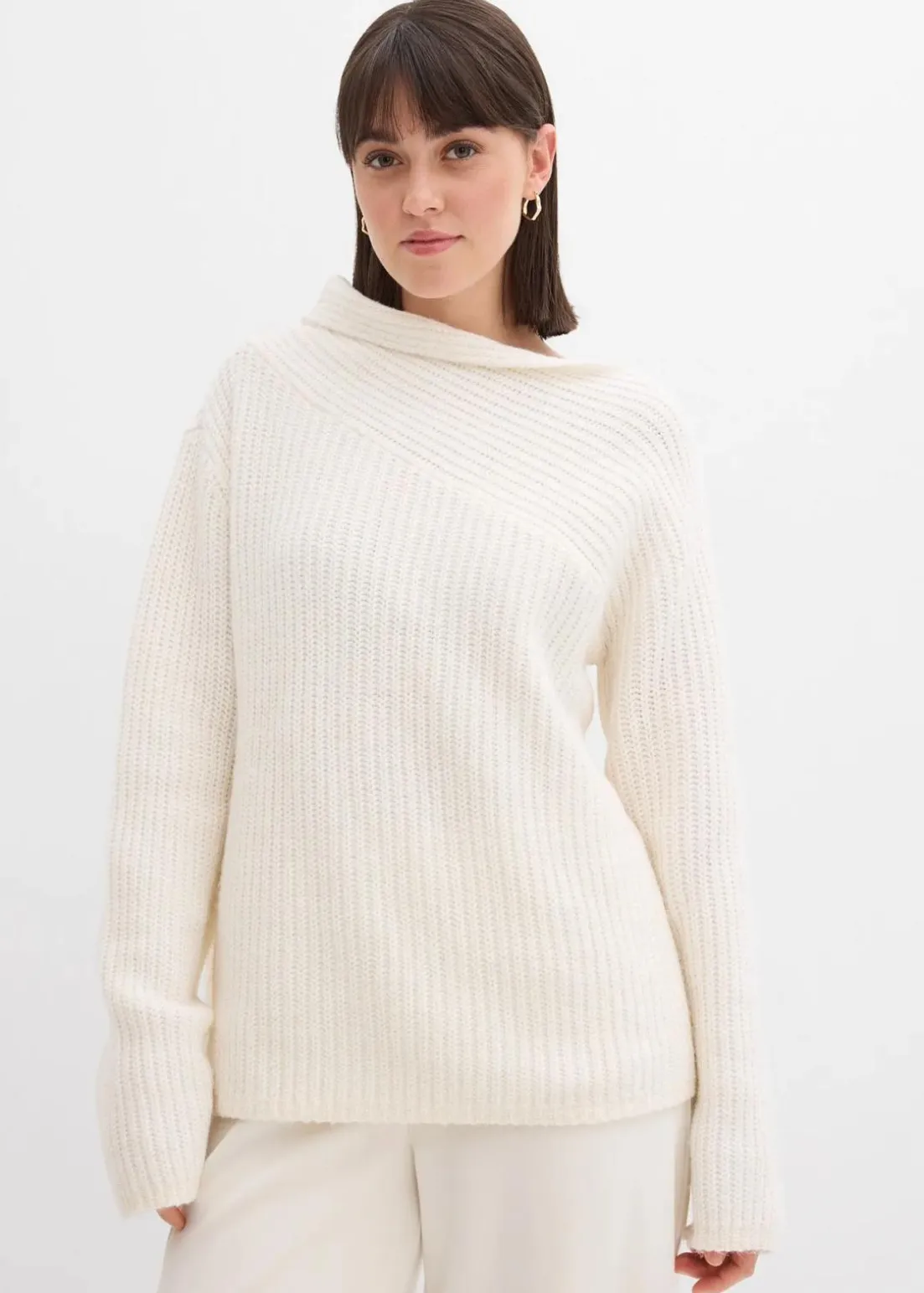 Gerippter Oversize-Pullover