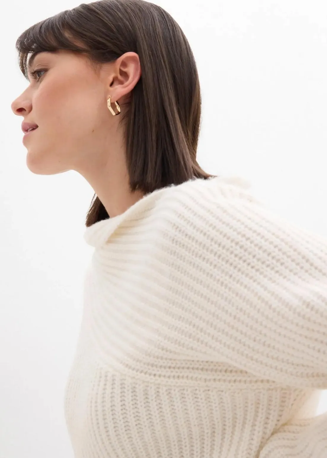 Gerippter Oversize-Pullover