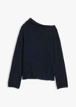 Gerippter Oversize-Pullover