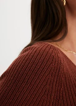 Gerippter Pullover aus reiner Baumwolle