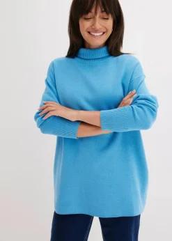 Gerippter Pullover aus reiner Baumwolle