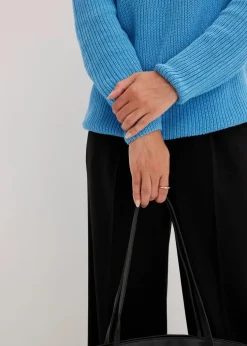 Gerippter Pullover aus reiner Baumwolle