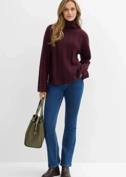 Gerippter Rollkragenpullover