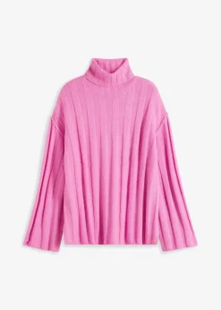 Gerippter Rollkragenpullover