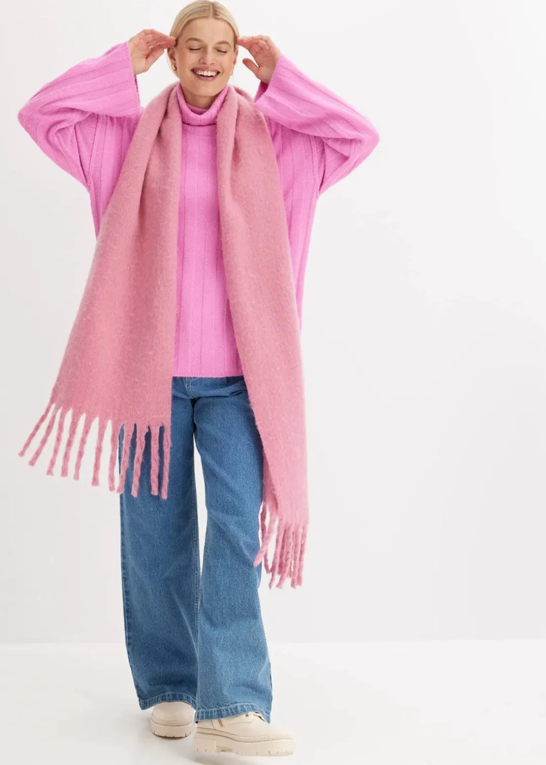 Gerippter Rollkragenpullover