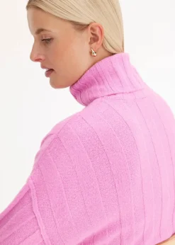 Gerippter Rollkragenpullover