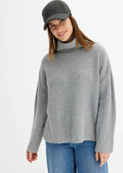 Gerippter Rollkragenpullover