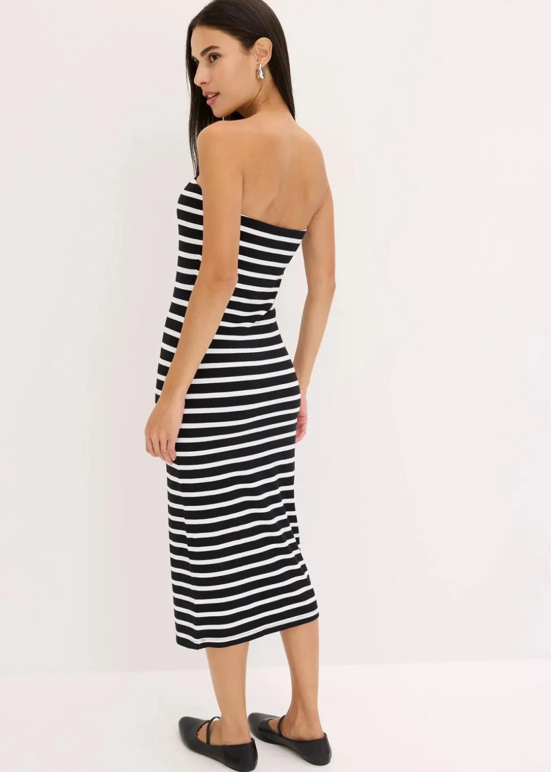 geripptes Bandeau-Kleid