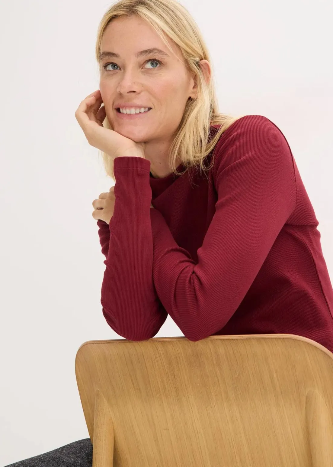 Geripptes Langarmshirt