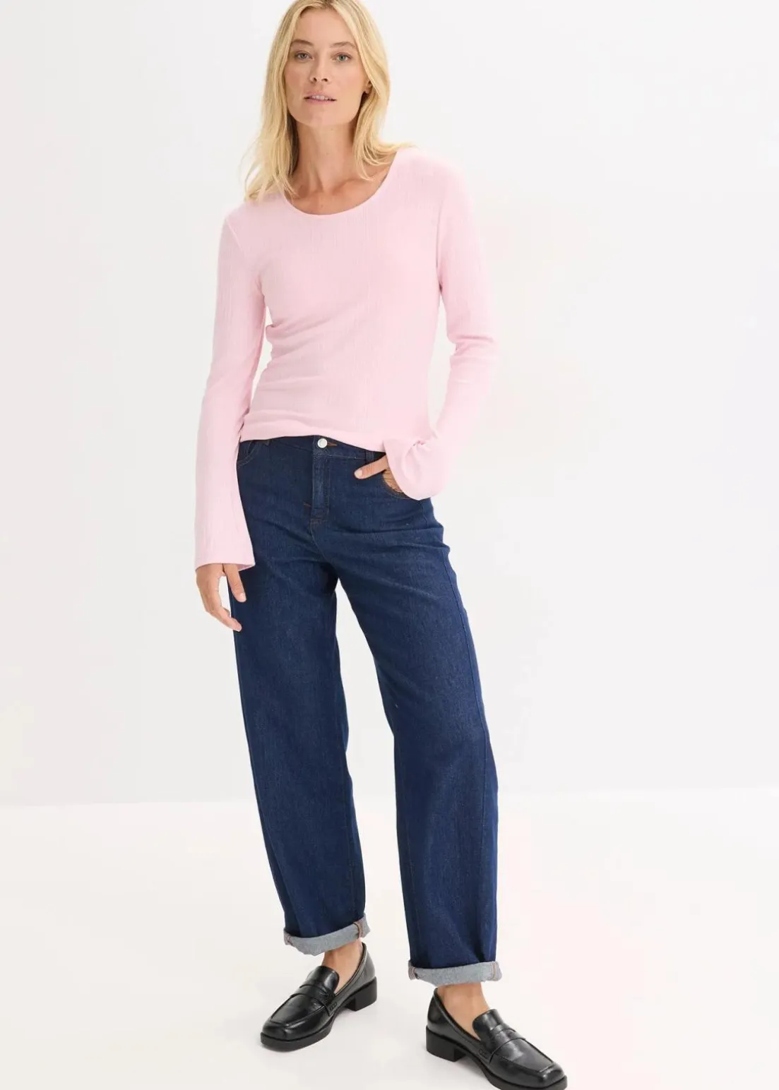 Geripptes Langarmshirt