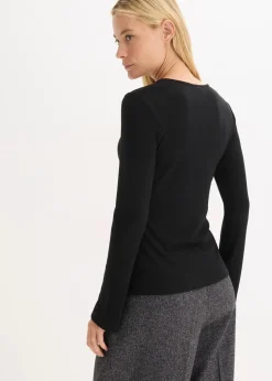 Geripptes Langarmshirt