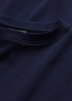 Geripptes Langarmshirt aus reiner Baumwolle