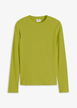 Geripptes Langarmshirt aus reiner Baumwolle