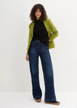 Geripptes Langarmshirt aus reiner Baumwolle