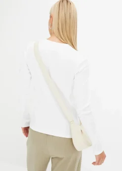 Geripptes Langarmshirt aus reiner Baumwolle