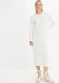 Geripptes Strickkleid