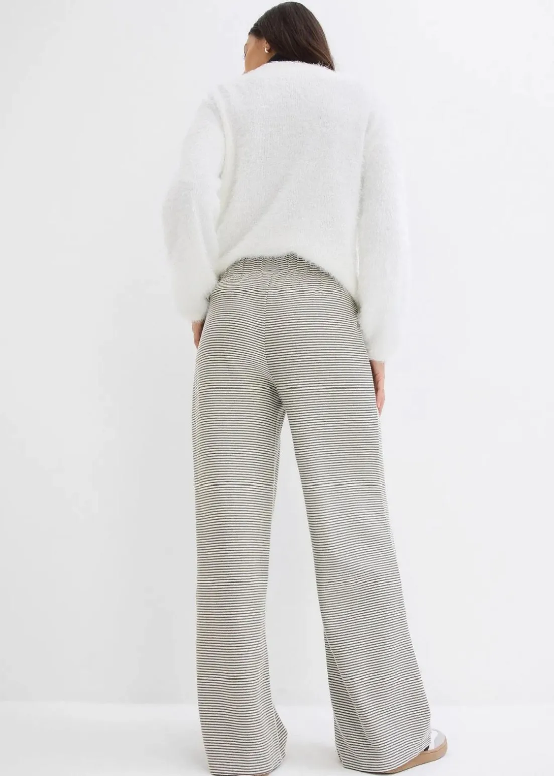 Gestreifte Jersey-Hose mit Kordelzug aus Baumwoll-Mix