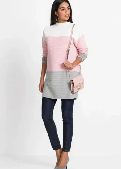 Gestreifter Long-Pullover