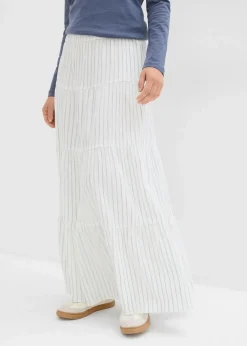 Gestreifter Maxirock aus reiner Baumwolle
