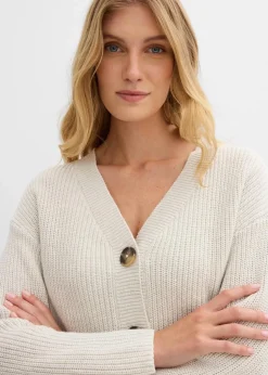 Grobstrickjacke aus reiner Baumwolle