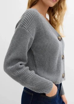 Grobstrickjacke aus reiner Baumwolle