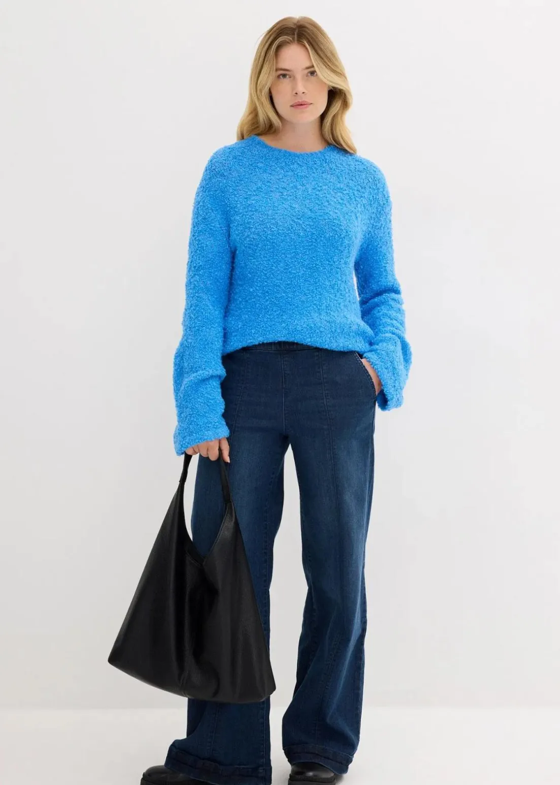 Grobstrick-Pullover aus kuscheligem Bouclé