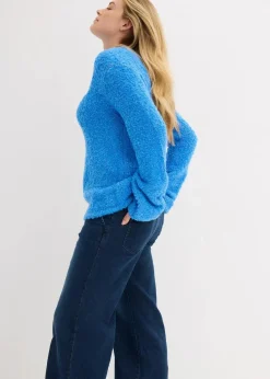 Grobstrick-Pullover aus kuscheligem Bouclé