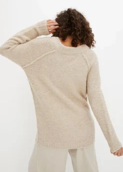 Grobstrick-Pullover aus Teddygarn