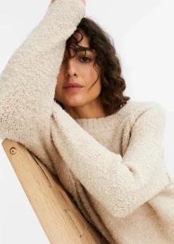 Grobstrick-Pullover aus Teddygarn