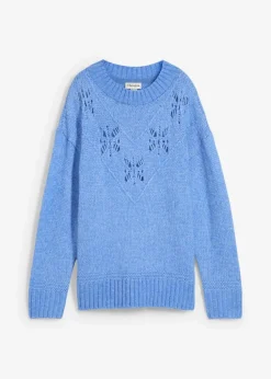 Grobstrick-Pullover aus weichem Woll-Mix