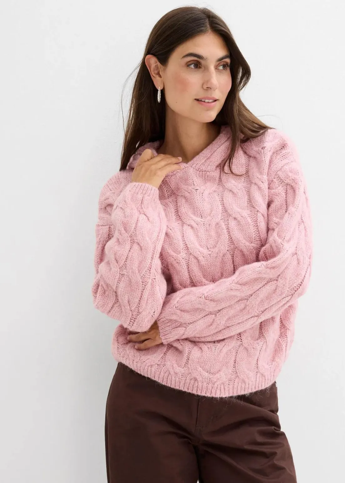 Grobstrick-Pullover aus weichem Woll-Mix