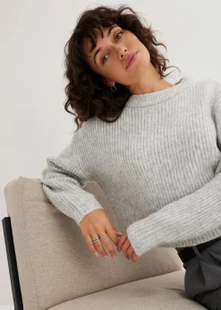 Grobstrick-Pullover aus weichem Woll-Mix