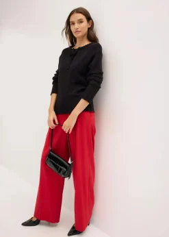 Grobstrick-Pullover mit Bindelösung