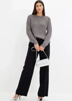 Grobstrickpullover mit Glanzgarn