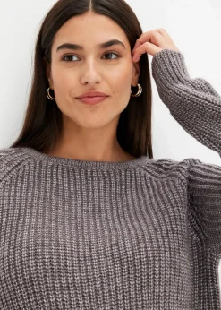 Grobstrickpullover mit Glanzgarn