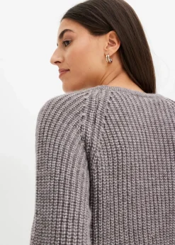 Grobstrickpullover mit Glanzgarn