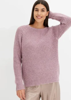 Grobstrickpullover mit Glanzgarn