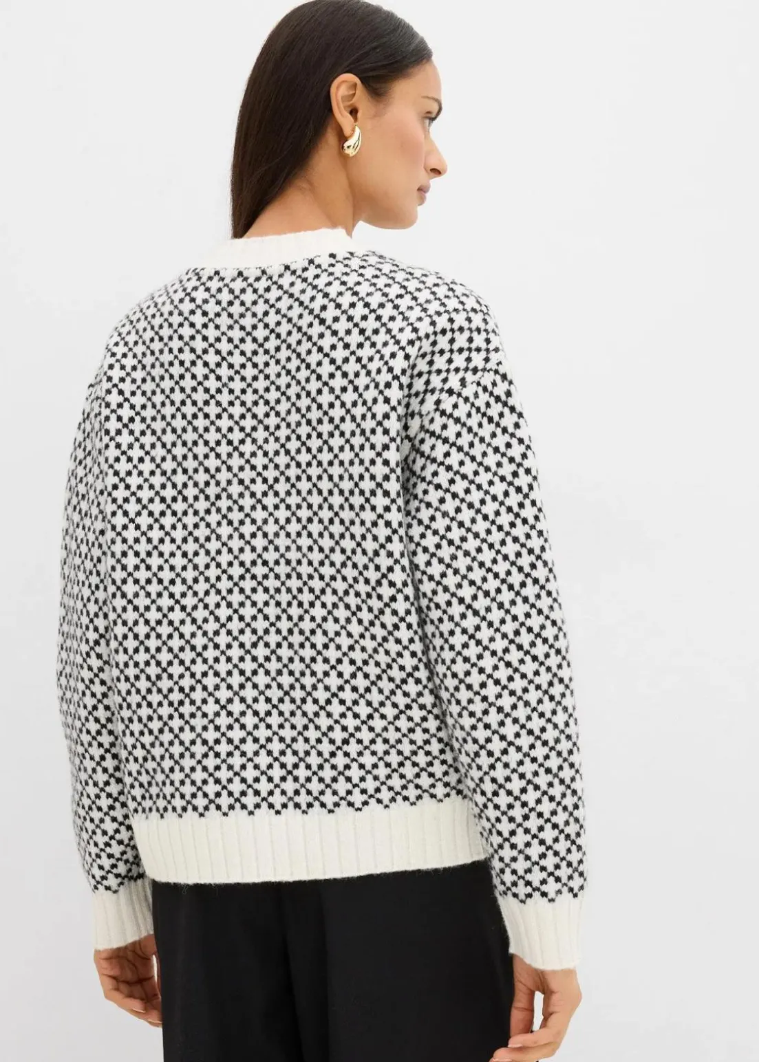 Grobstrick-Pullover mit Wollanteil