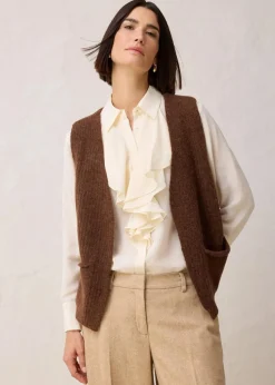 Grobstrickweste mit Alpakawolle