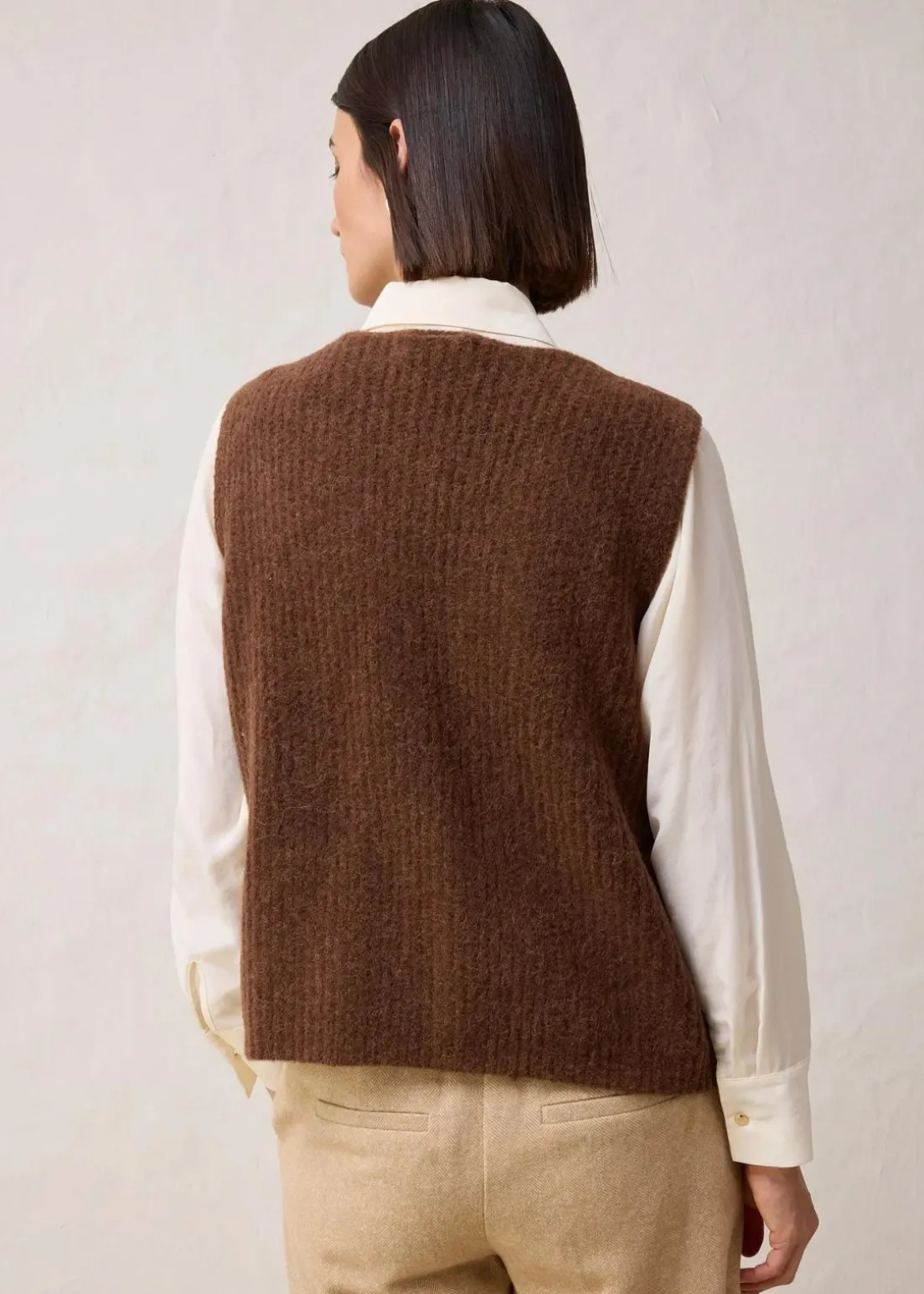 Grobstrickweste mit Alpakawolle