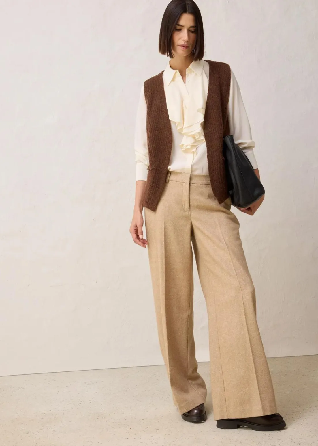 Grobstrickweste mit Alpakawolle