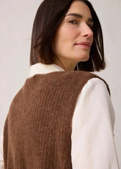 Grobstrickweste mit Alpakawolle