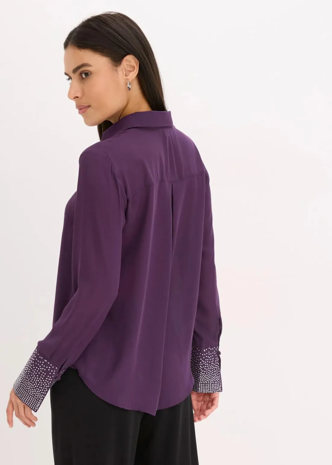 Hemdbluse mit Glitzersteinchen